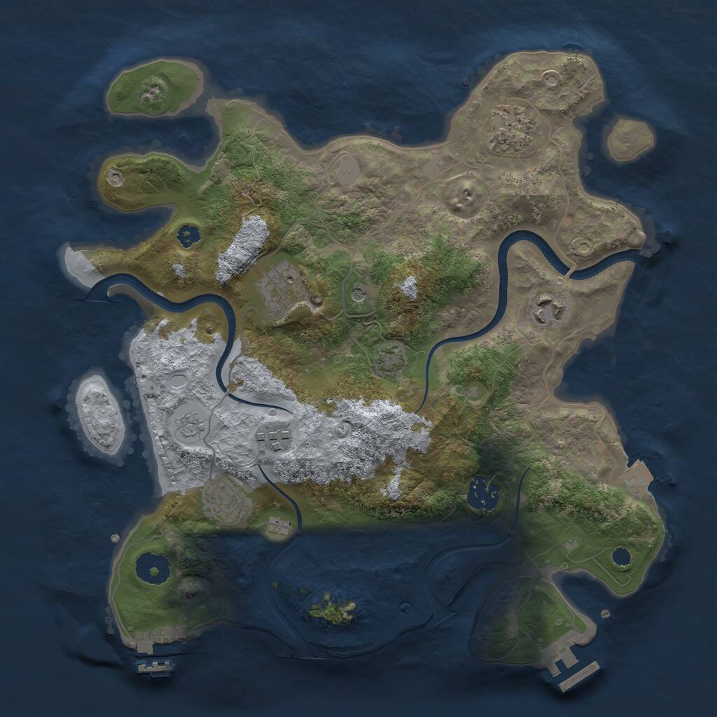 Rust Map: Procedural Map, Size: 3250, Seed: 1868322681, 12 Monuments