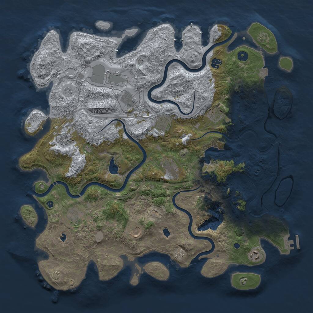 Rust Map: Procedural Map, Size: 4500, Seed: 199814, 16 Monuments