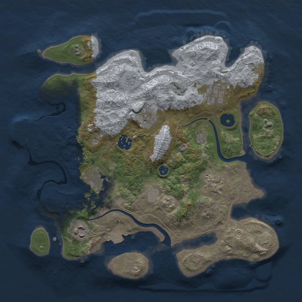 Rust Map: Procedural Map, Size: 3200, Seed: 274157873, 11 Monuments
