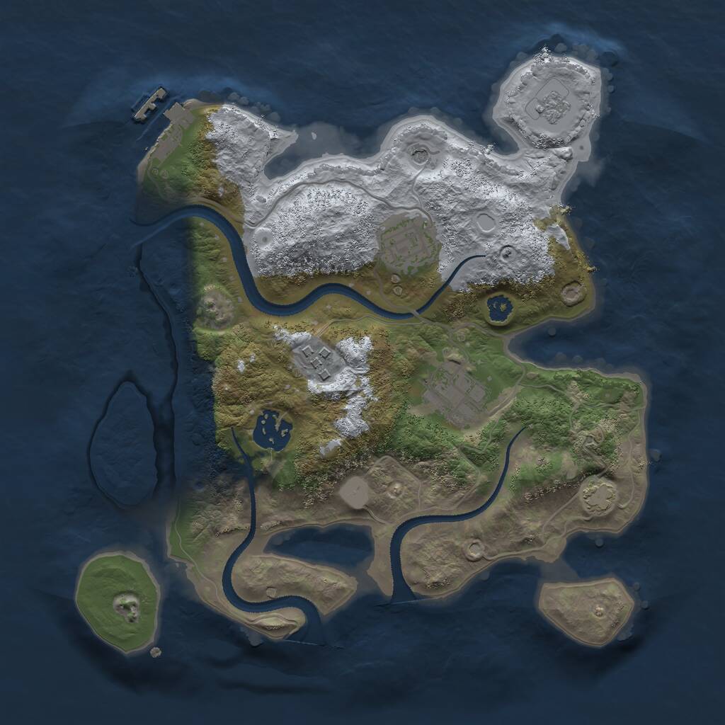 Rust Map: Procedural Map, Size: 2800, Seed: 3875, 9 Monuments