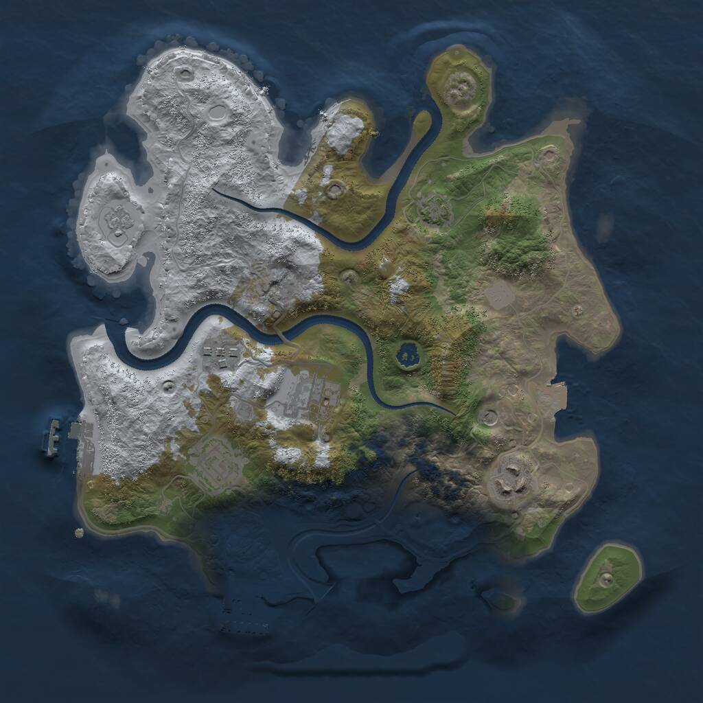 Rust Map: Procedural Map, Size: 3000, Seed: 1140955754, 10 Monuments