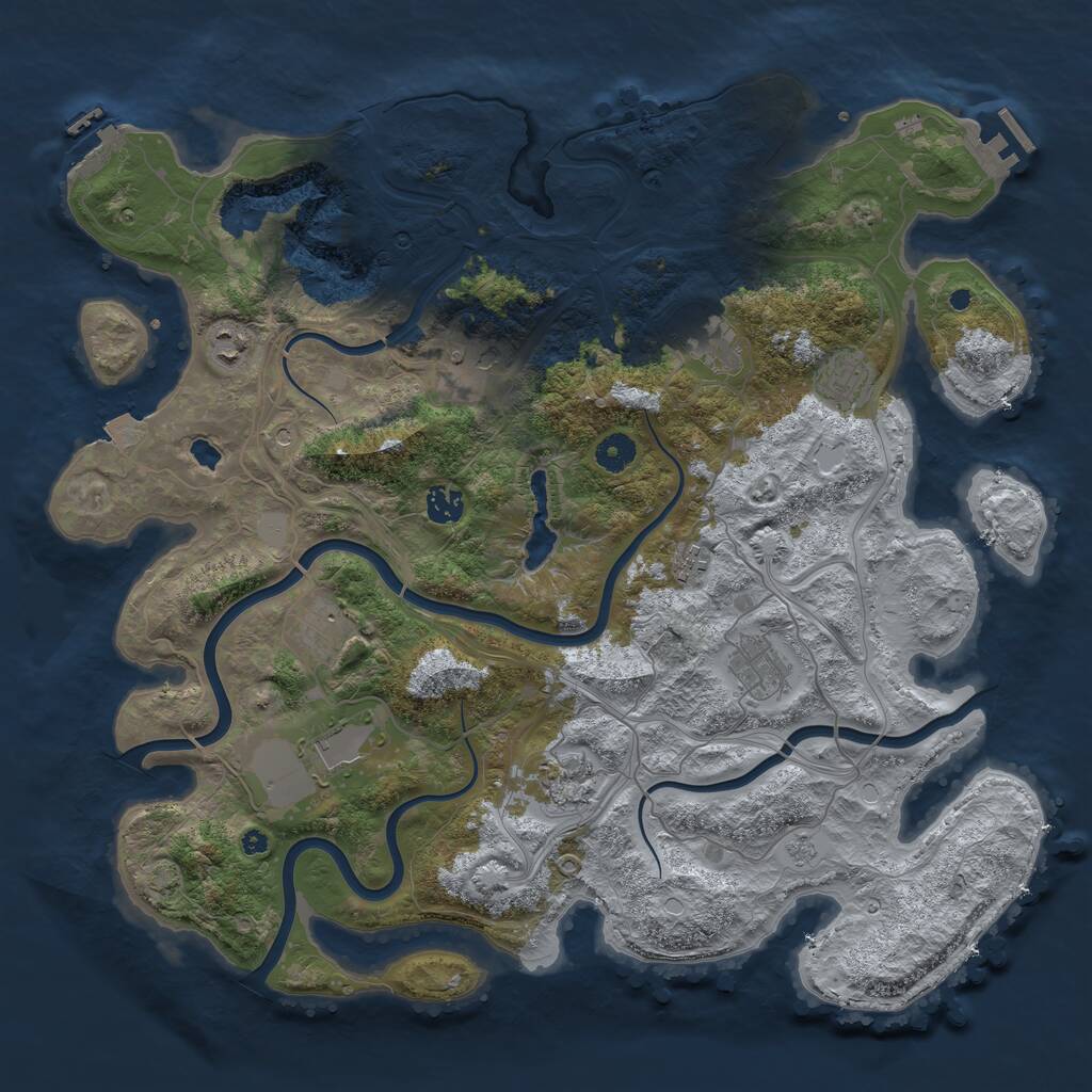 Rust Map: Procedural Map, Size: 4250, Seed: 2009265697, 16 Monuments