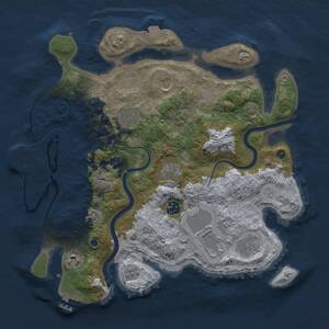 Thumbnail Rust Map: Procedural Map, Size: 3600, Seed: 900654158, 14 Monuments