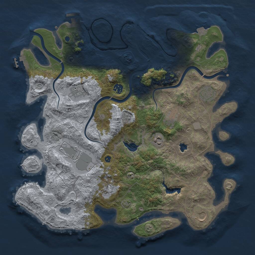 Rust Map: Procedural Map, Size: 4000, Seed: 711537060, 15 Monuments