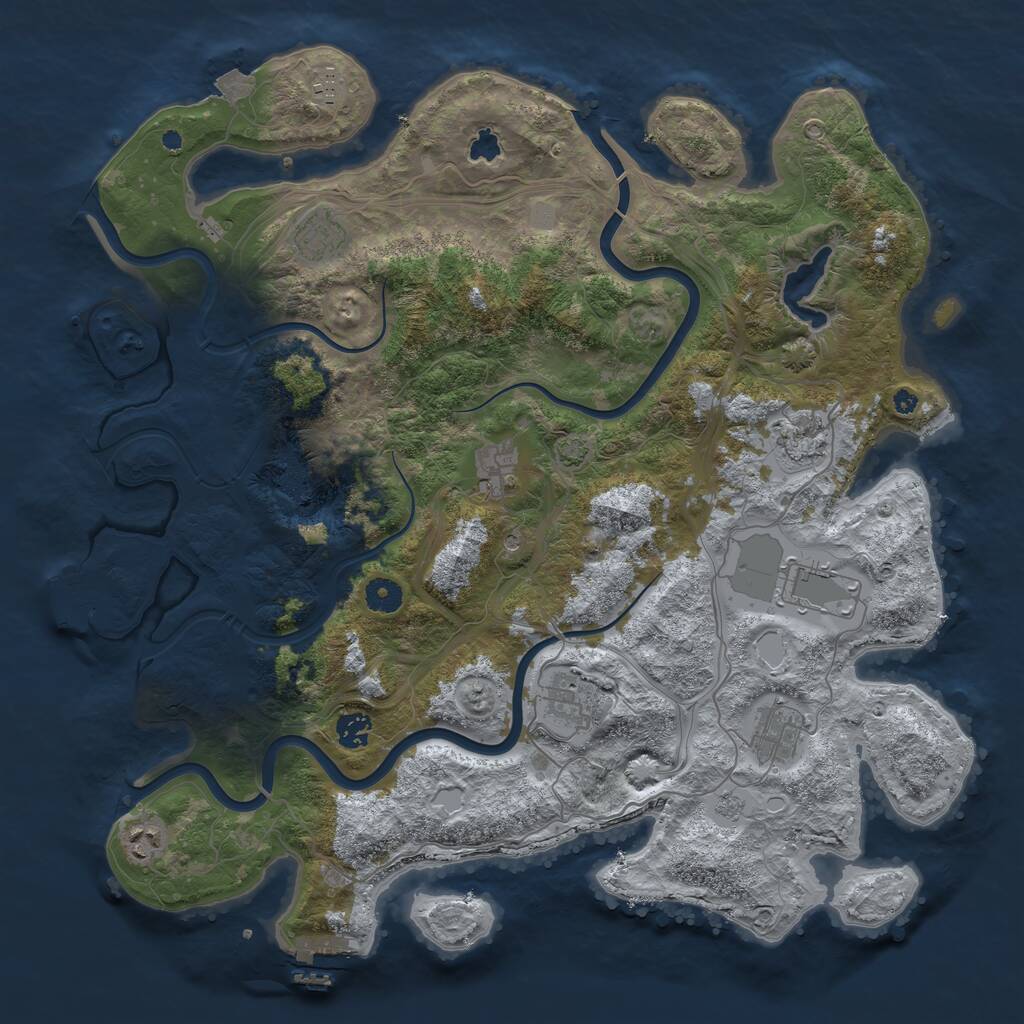 Rust Map: Procedural Map, Size: 4250, Seed: 1672693568, 15 Monuments