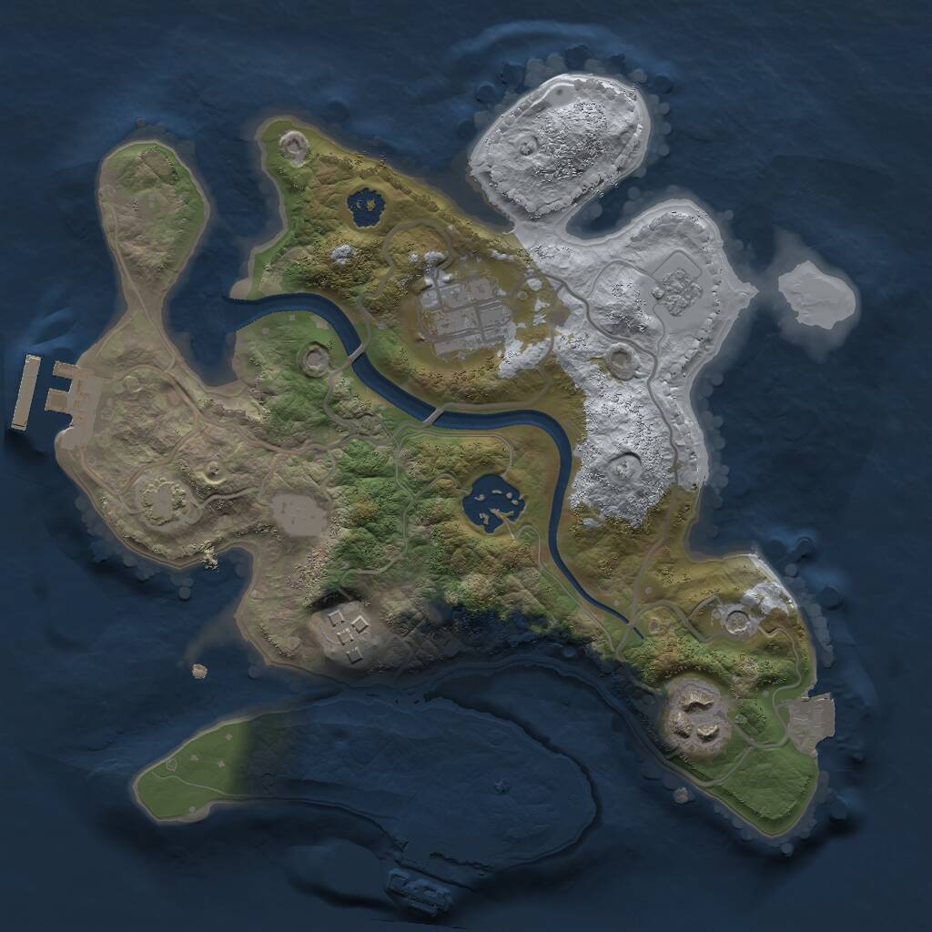 Rust Map: Procedural Map, Size: 2500, Seed: 56213, 10 Monuments