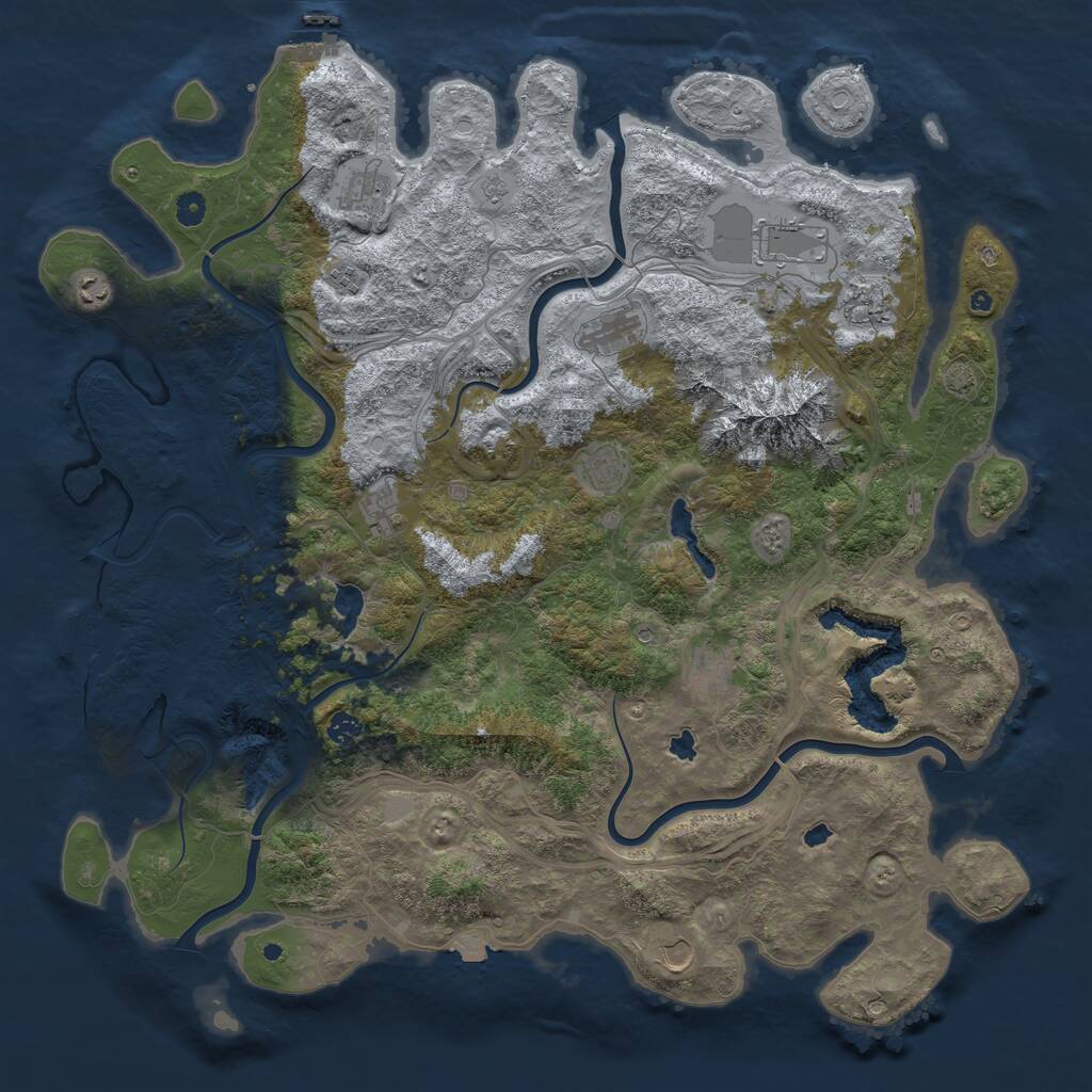 Rust Map: Procedural Map, Size: 5000, Seed: 513235, 17 Monuments