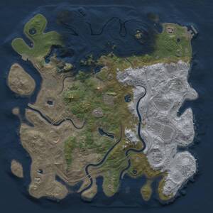 Thumbnail Rust Map: Procedural Map, Size: 4500, Seed: 85345737, 16 Monuments