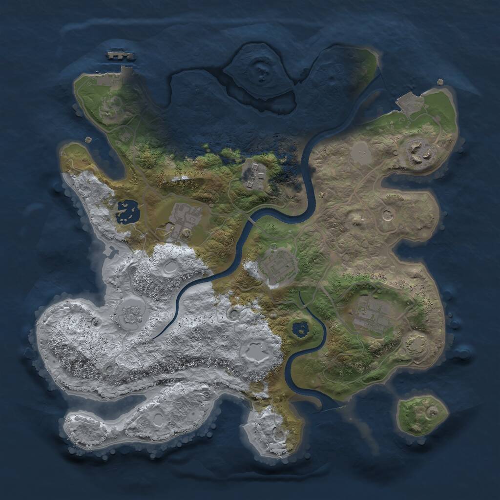 Rust Map: Procedural Map, Size: 3000, Seed: 456856, 11 Monuments