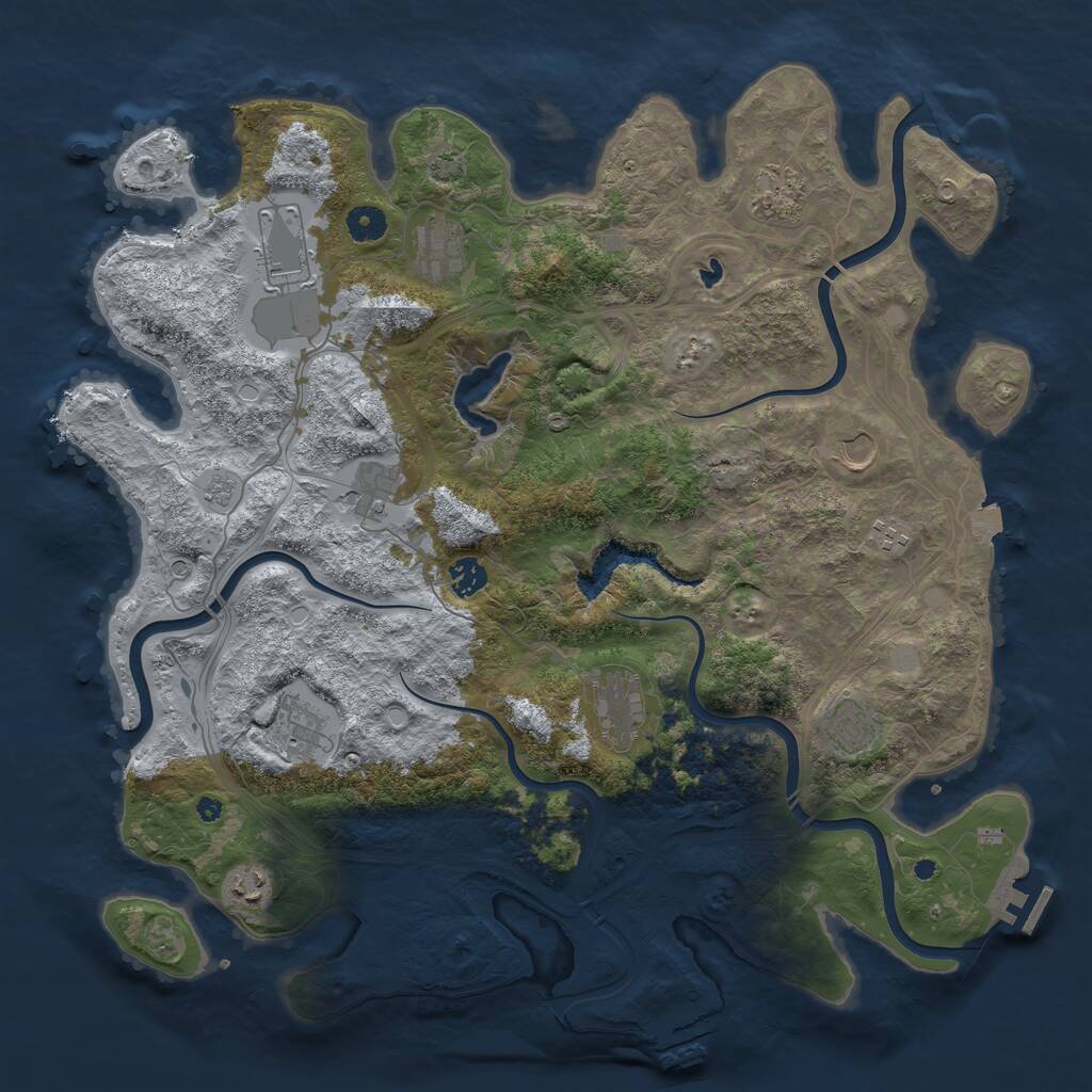 Rust Map: Procedural Map, Size: 4300, Seed: 2278503, 17 Monuments