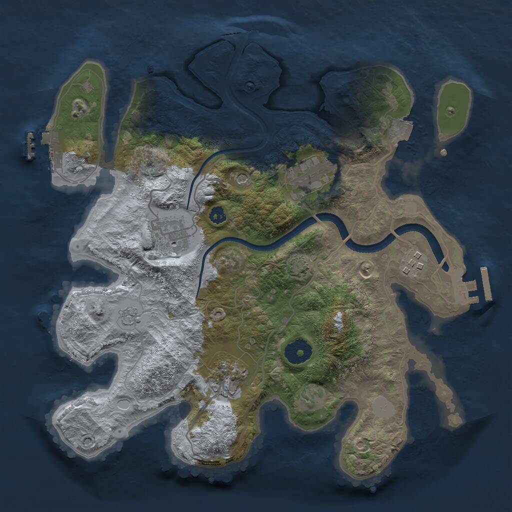 Rust Map: Procedural Map, Size: 3000, Seed: 1438777554, 10 Monuments