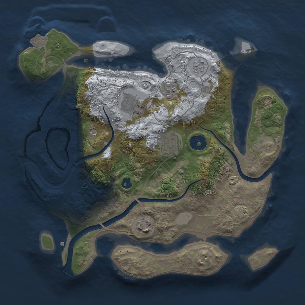 Rust Map: Procedural Map, Size: 2850, Seed: 716901307, 8 Monuments