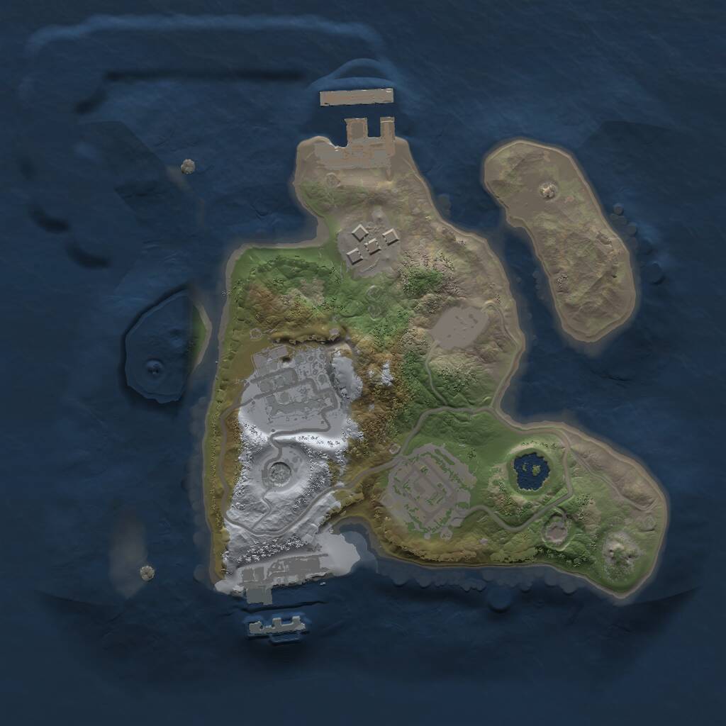 Rust Map: Procedural Map, Size: 2000, Seed: 1236553144, 7 Monuments