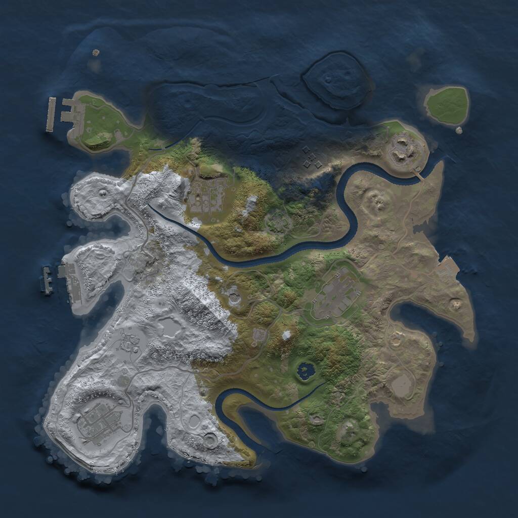 Rust Map: Procedural Map, Size: 3000, Seed: 68546, 11 Monuments