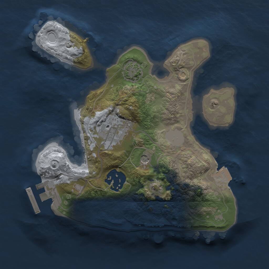 Rust Map: Procedural Map, Size: 2000, Seed: 606081881, 6 Monuments
