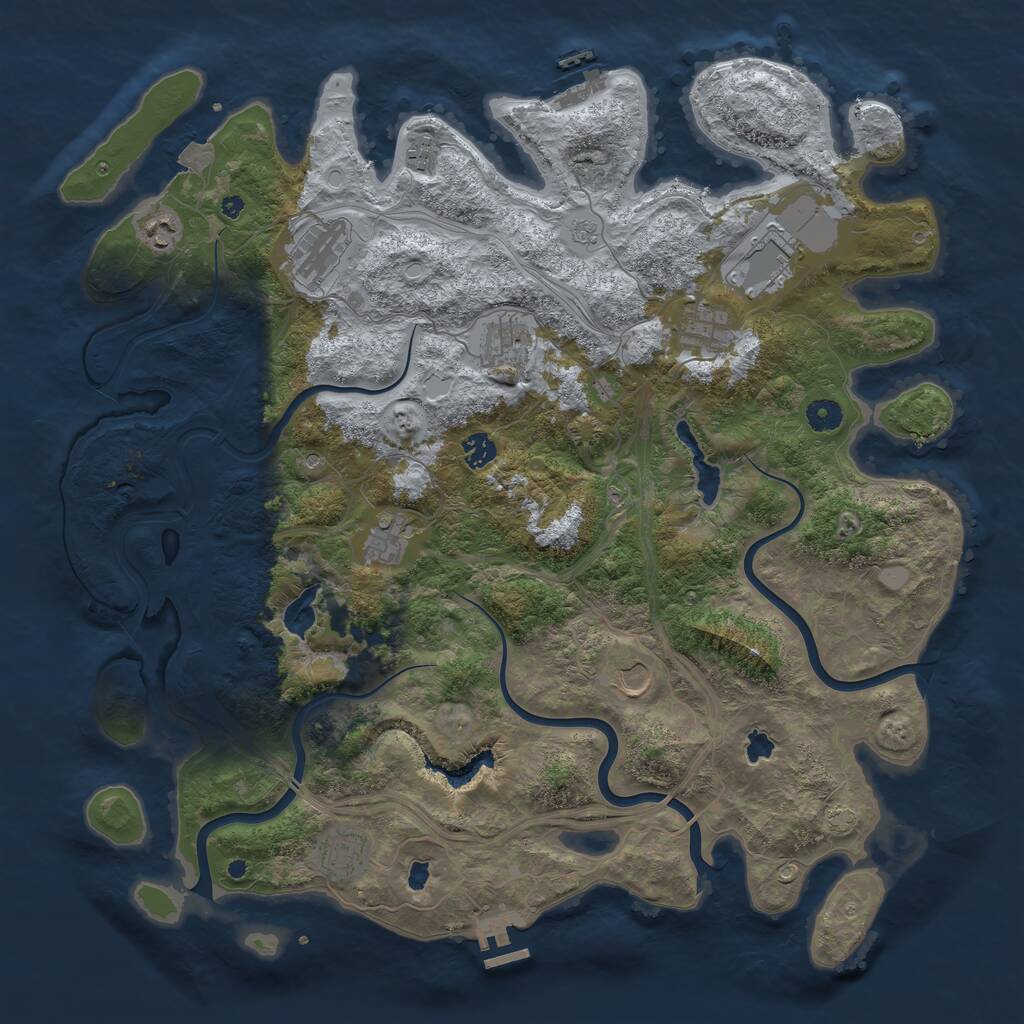 Rust Map: Procedural Map, Size: 4500, Seed: 1162534532, 16 Monuments