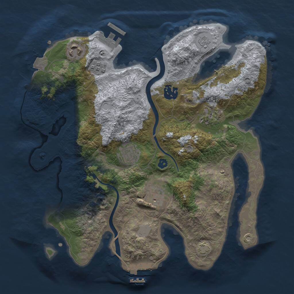 Rust Map: Procedural Map, Size: 3000, Seed: 54654654, 11 Monuments