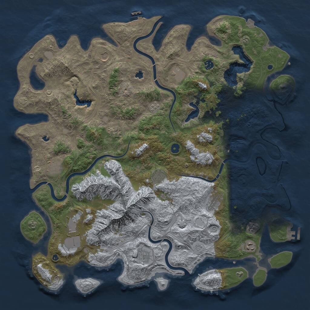 Rust Map: Procedural Map, Size: 5000, Seed: 26484, 17 Monuments