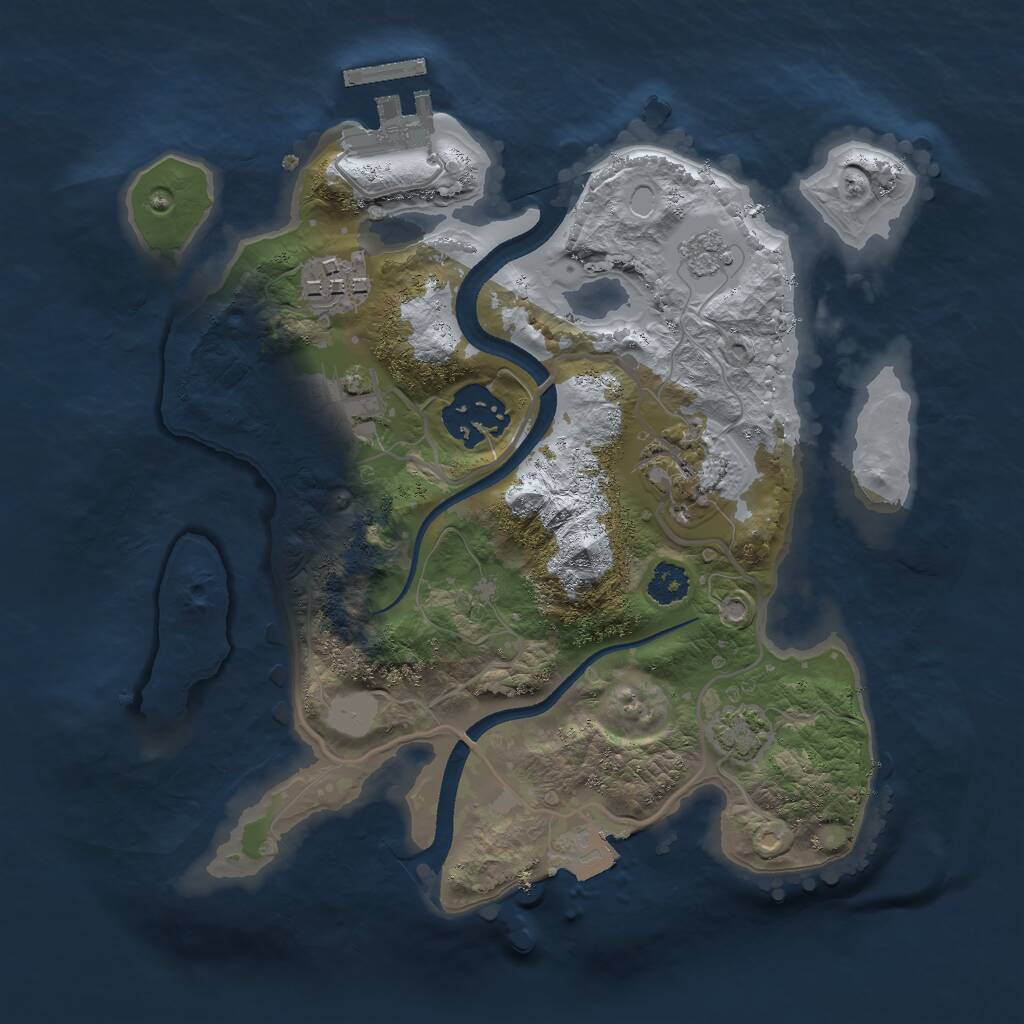 Rust Map: Procedural Map, Size: 2500, Seed: 42000, 8 Monuments