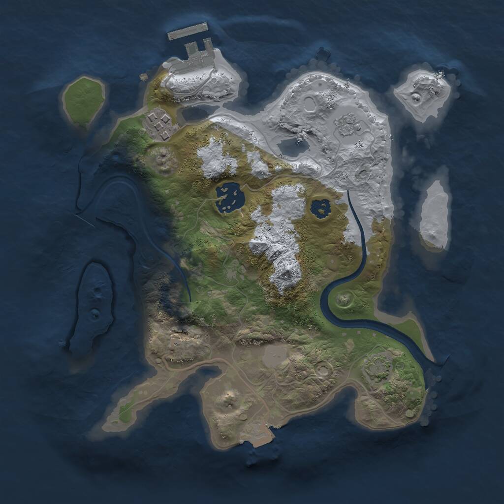 Rust Map: Procedural Map, Size: 2500, Seed: 42000, 6 Monuments