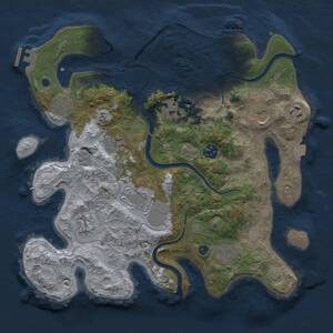 Thumbnail Rust Map: Procedural Map, Size: 3500, Seed: 1388780079, 16 Monuments