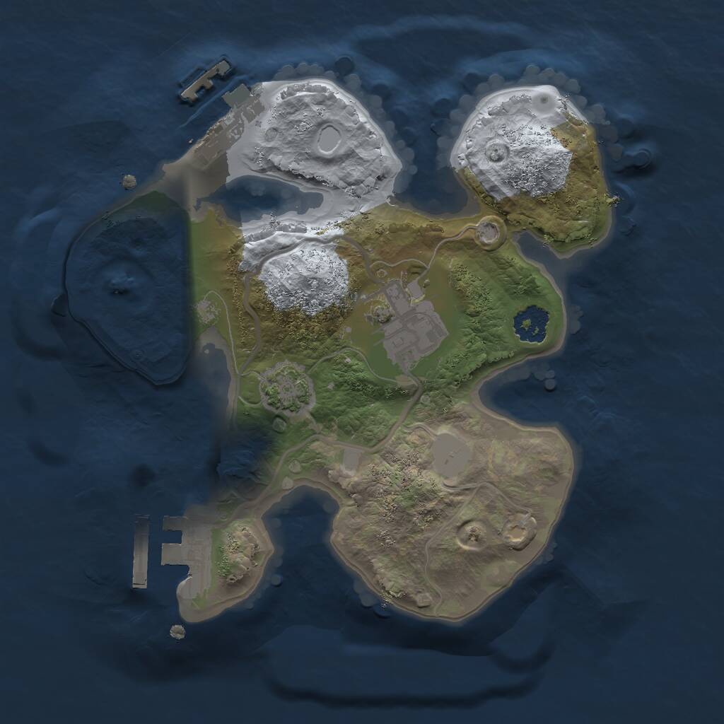 Rust Map: Procedural Map, Size: 2000, Seed: 1931572, 5 Monuments