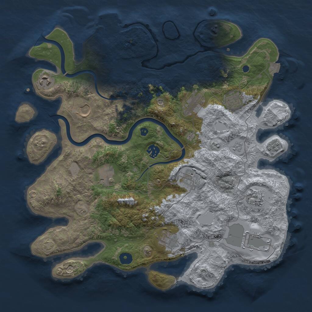 Rust Map: Procedural Map, Size: 3750, Seed: 20241228, 16 Monuments