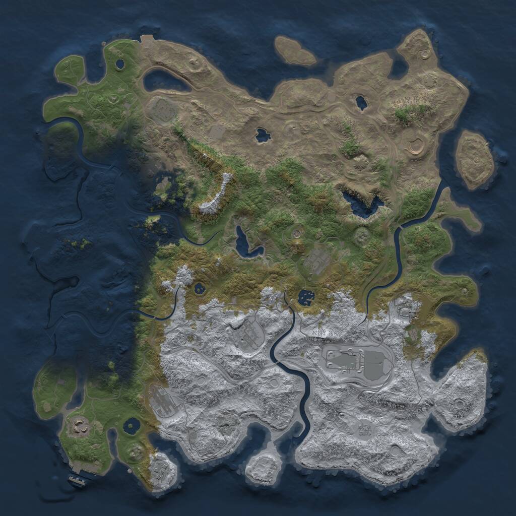 Rust Map: Procedural Map, Size: 4700, Seed: 240372339, 17 Monuments