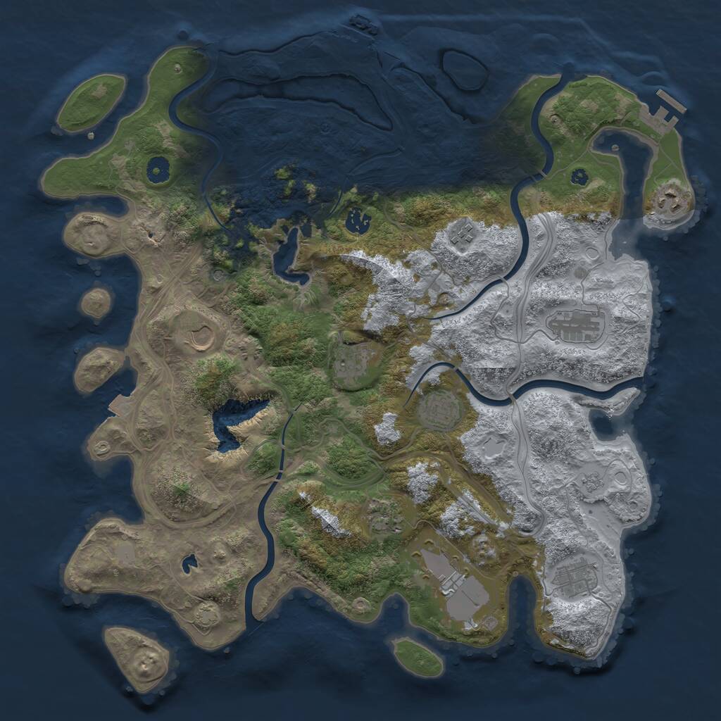 Rust Map: Procedural Map, Size: 4250, Seed: 19900707, 16 Monuments