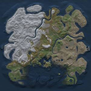 Thumbnail Rust Map: Procedural Map, Size: 4500, Seed: 248356511, 16 Monuments