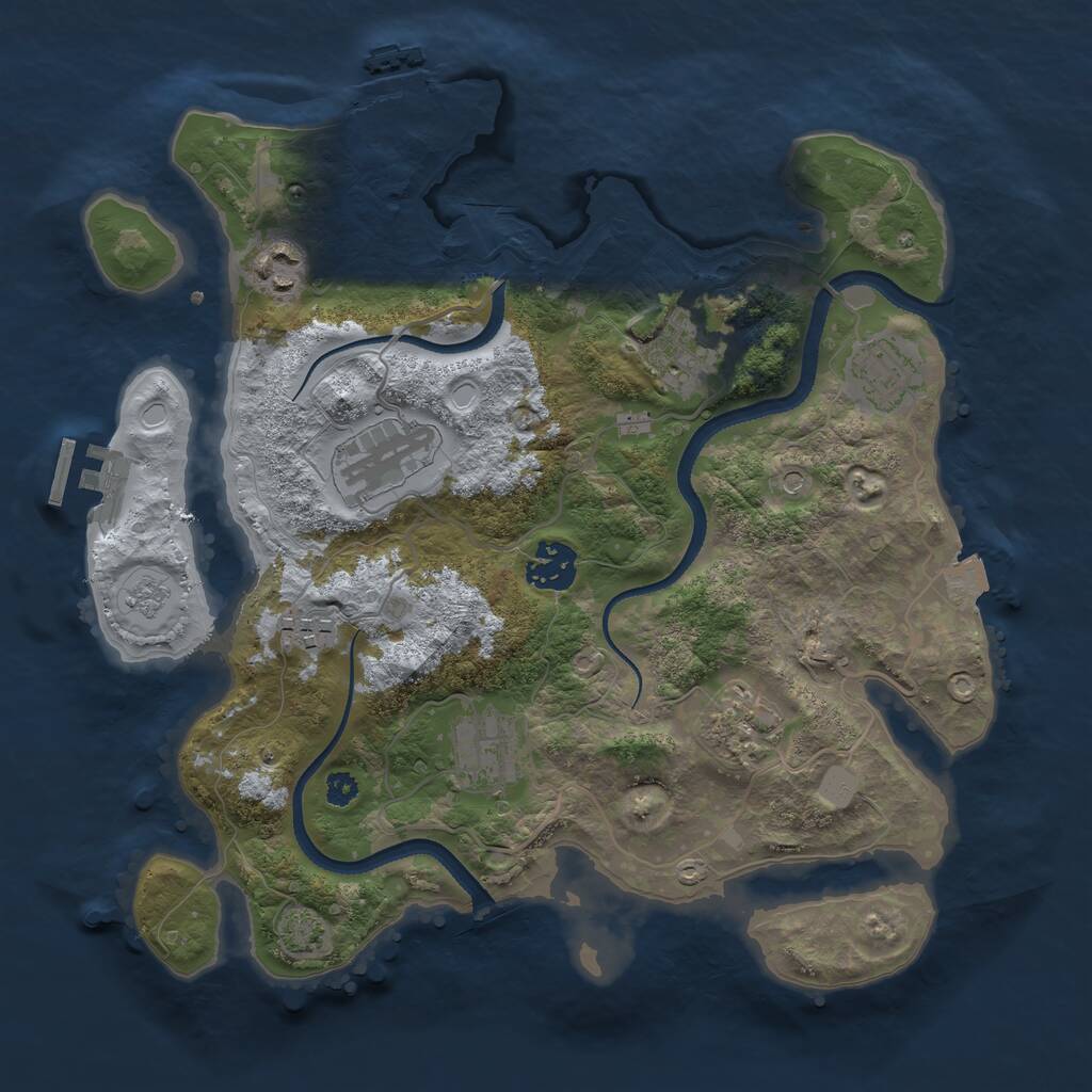 Rust Map: Procedural Map, Size: 3250, Seed: 1504266400, 14 Monuments