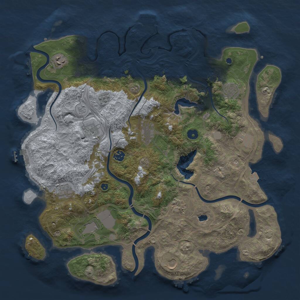 Rust Map: Procedural Map, Size: 4250, Seed: 676681855, 17 Monuments