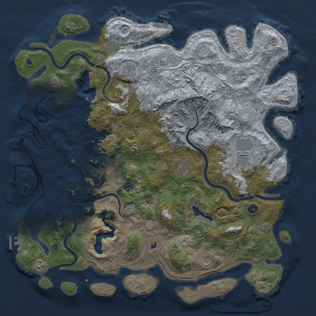 Rust Map: Procedural Map, Size: 5000, Seed: 1490355478, 16 Monuments