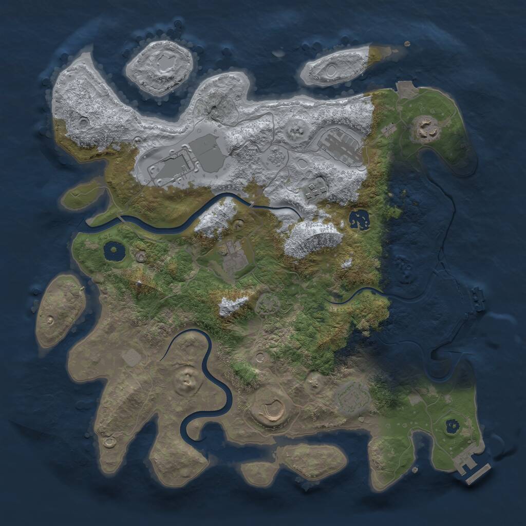 Rust Map: Procedural Map, Size: 3700, Seed: 962747, 14 Monuments