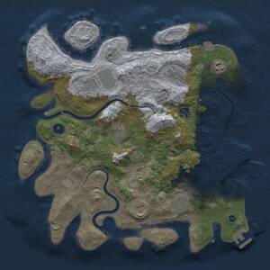 Thumbnail Rust Map: Procedural Map, Size: 3700, Seed: 962747, 14 Monuments