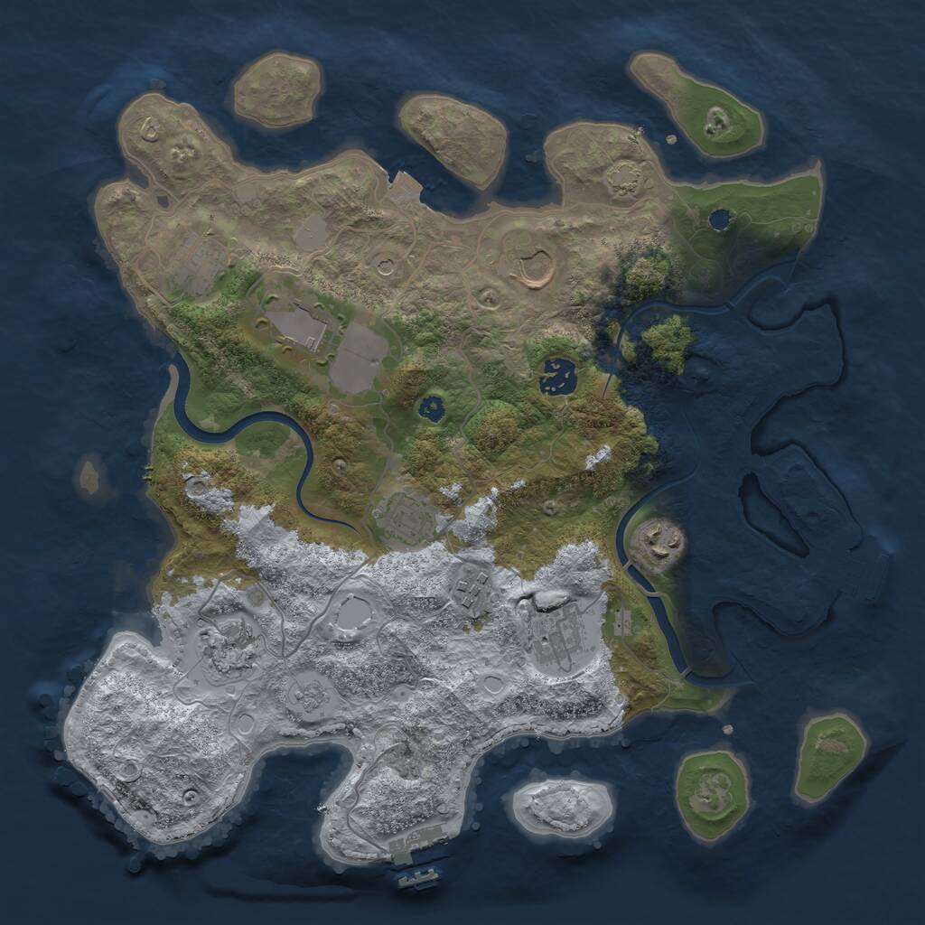 Rust Map: Procedural Map, Size: 3600, Seed: 816, 15 Monuments