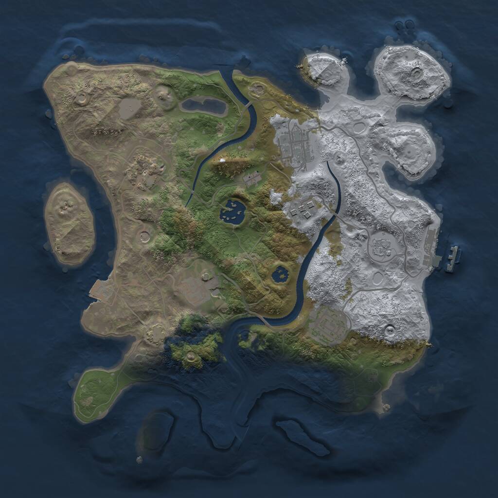 Rust Map: Procedural Map, Size: 3000, Seed: 16358, 11 Monuments