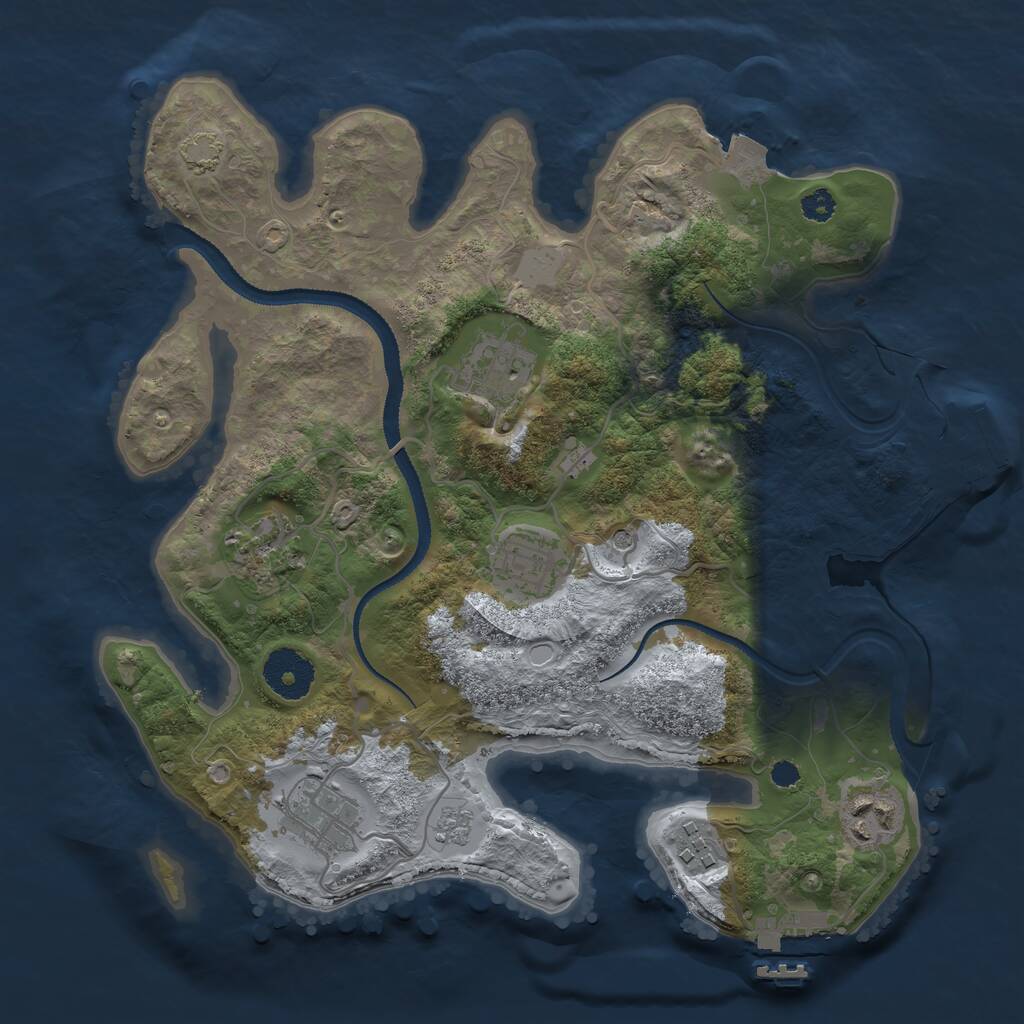 Rust Map: Procedural Map, Size: 3100, Seed: 540367252, 12 Monuments