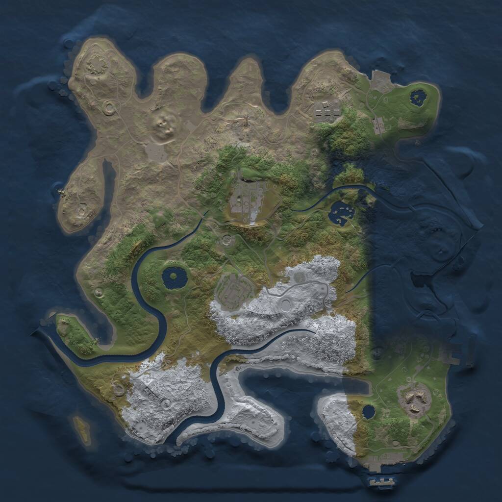Rust Map: Procedural Map, Size: 3100, Seed: 540367252, 10 Monuments