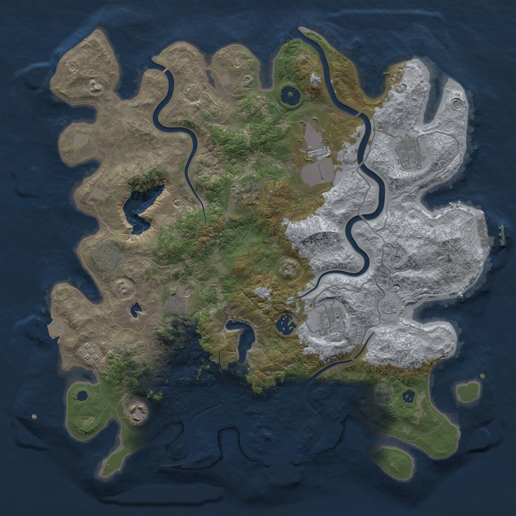 Rust Map: Procedural Map, Size: 4000, Seed: 905057880, 15 Monuments