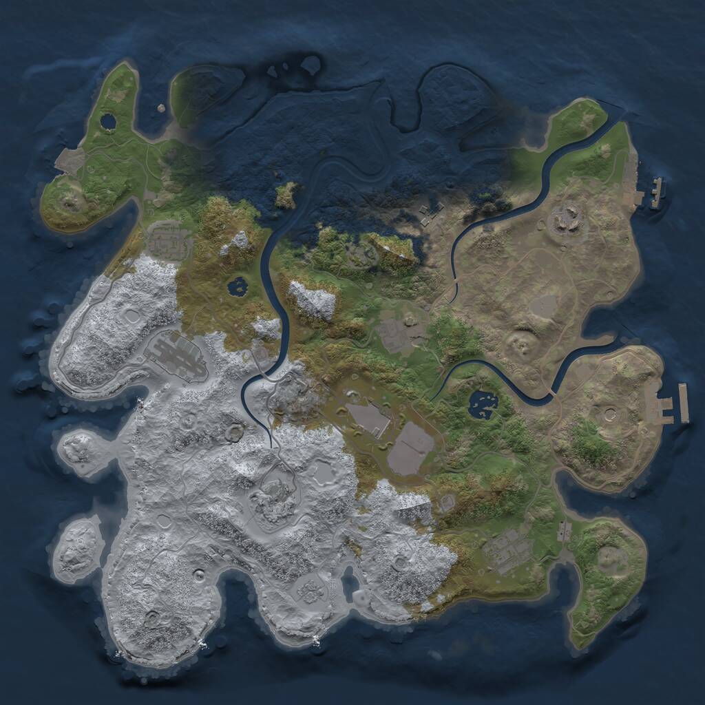Rust Map: Procedural Map, Size: 3600, Seed: 871488168, 15 Monuments