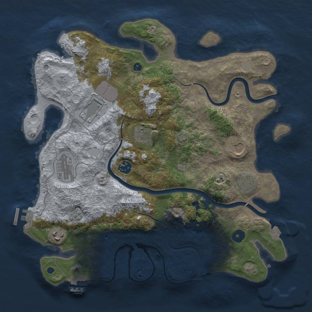 Rust Map: Procedural Map, Size: 3700, Seed: 1481772252, 14 Monuments