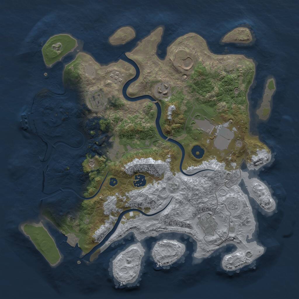 Rust Map: Procedural Map, Size: 3500, Seed: 1418937113, 13 Monuments