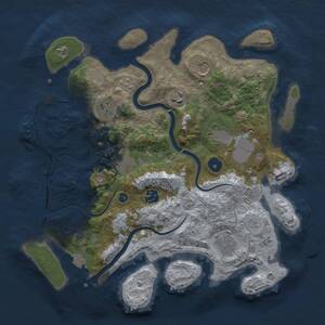 Thumbnail Rust Map: Procedural Map, Size: 3500, Seed: 1418937113, 13 Monuments