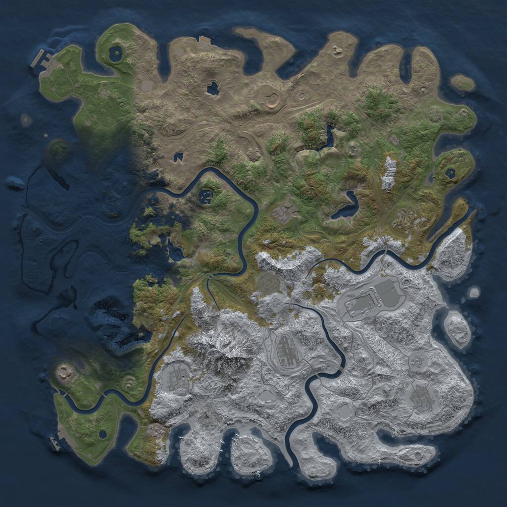 Rust Map: Procedural Map, Size: 5000, Seed: 1015935265, 17 Monuments