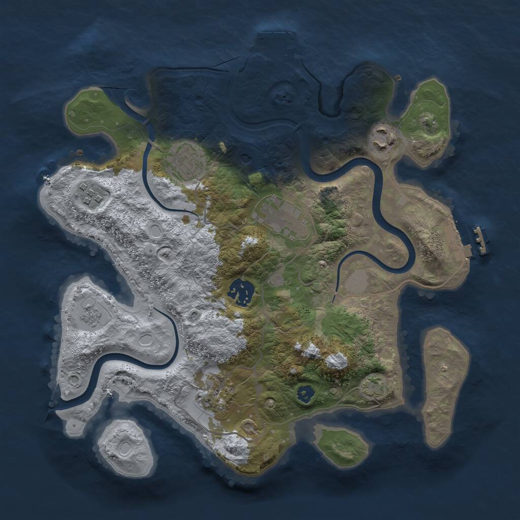 Rust Map: Procedural Map, Size: 3000, Seed: 312567, 12 Monuments
