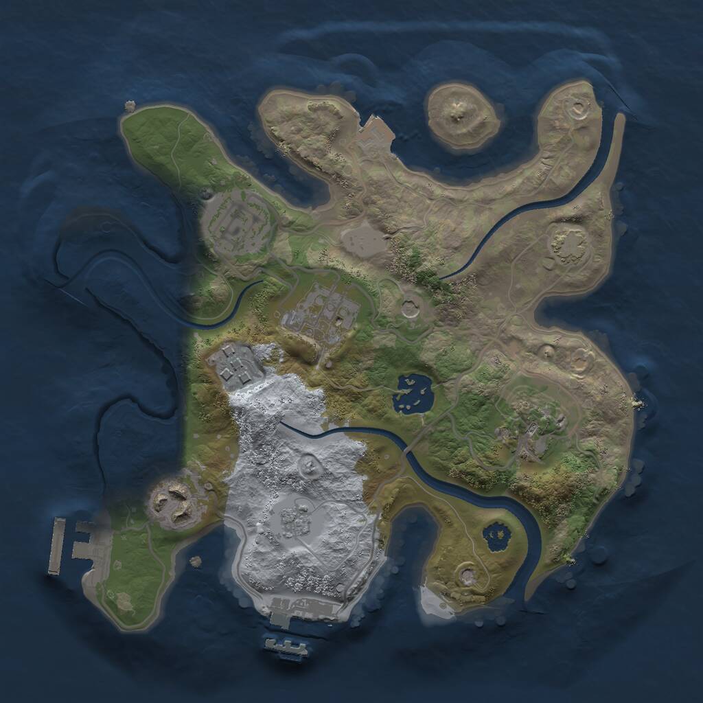 Rust Map: Procedural Map, Size: 2500, Seed: 462451390, 12 Monuments