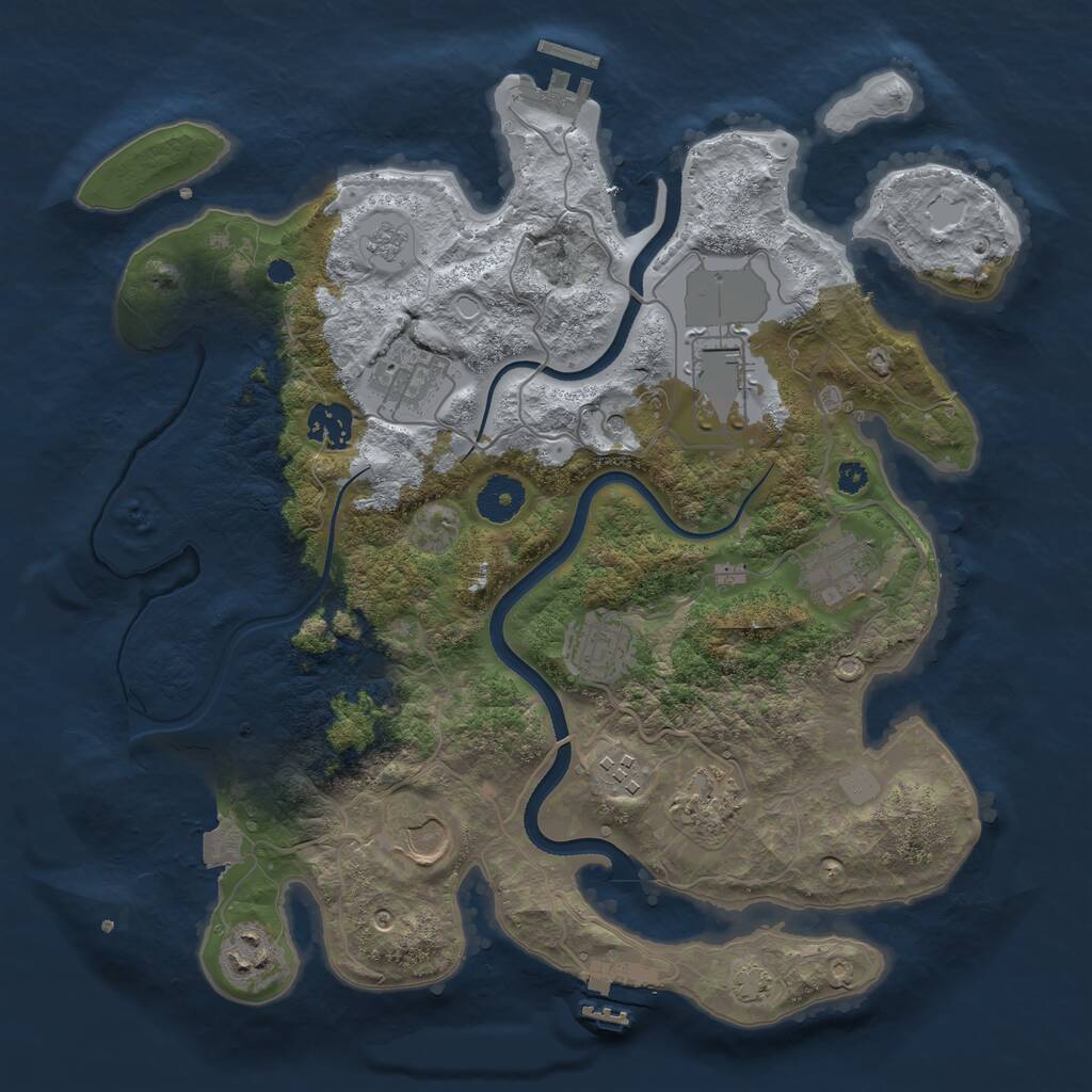 Rust Map: Procedural Map, Size: 3500, Seed: 1948959189, 15 Monuments