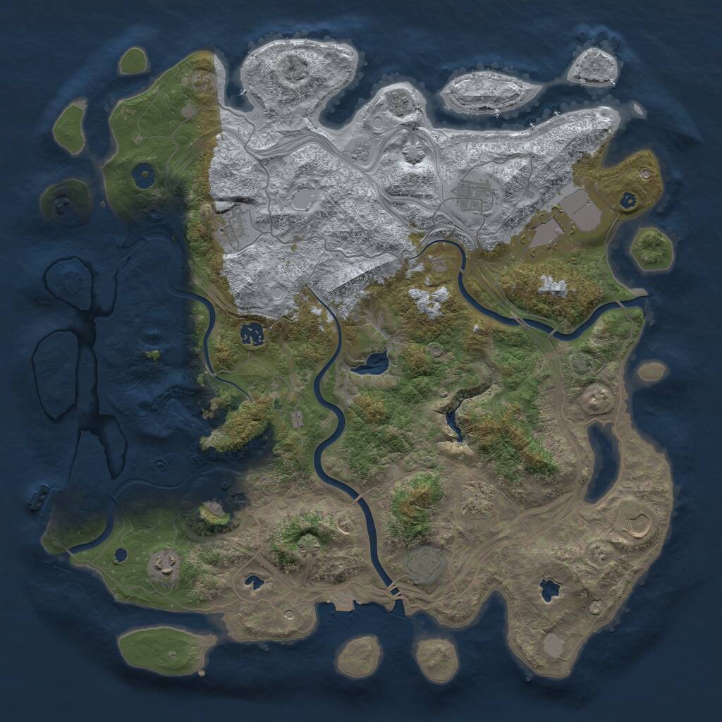 Rust Map: Procedural Map, Size: 4500, Seed: 20646220, 15 Monuments