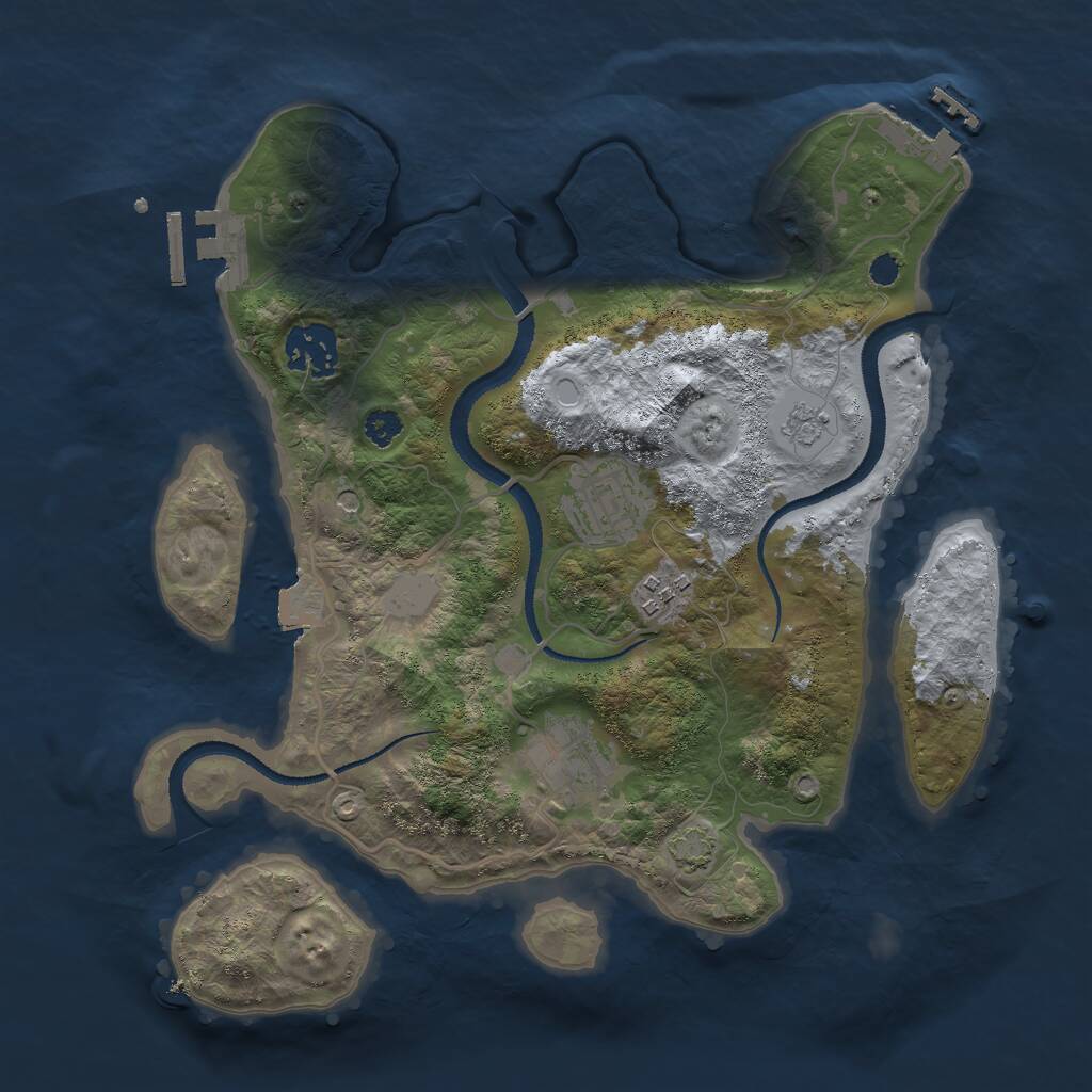 Rust Map: Procedural Map, Size: 3000, Seed: 58989828, 10 Monuments